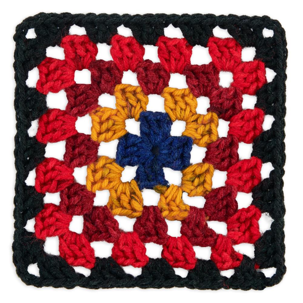 Red Heart Granny Square Black - Moody Cherry