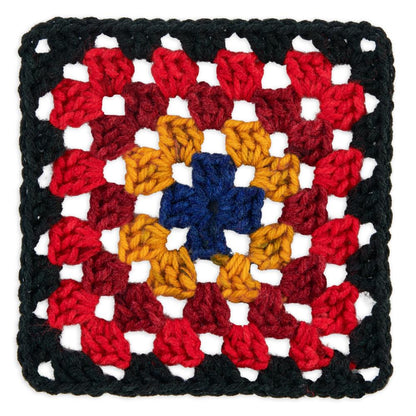 Red Heart Granny Square Black - Moody Cherry