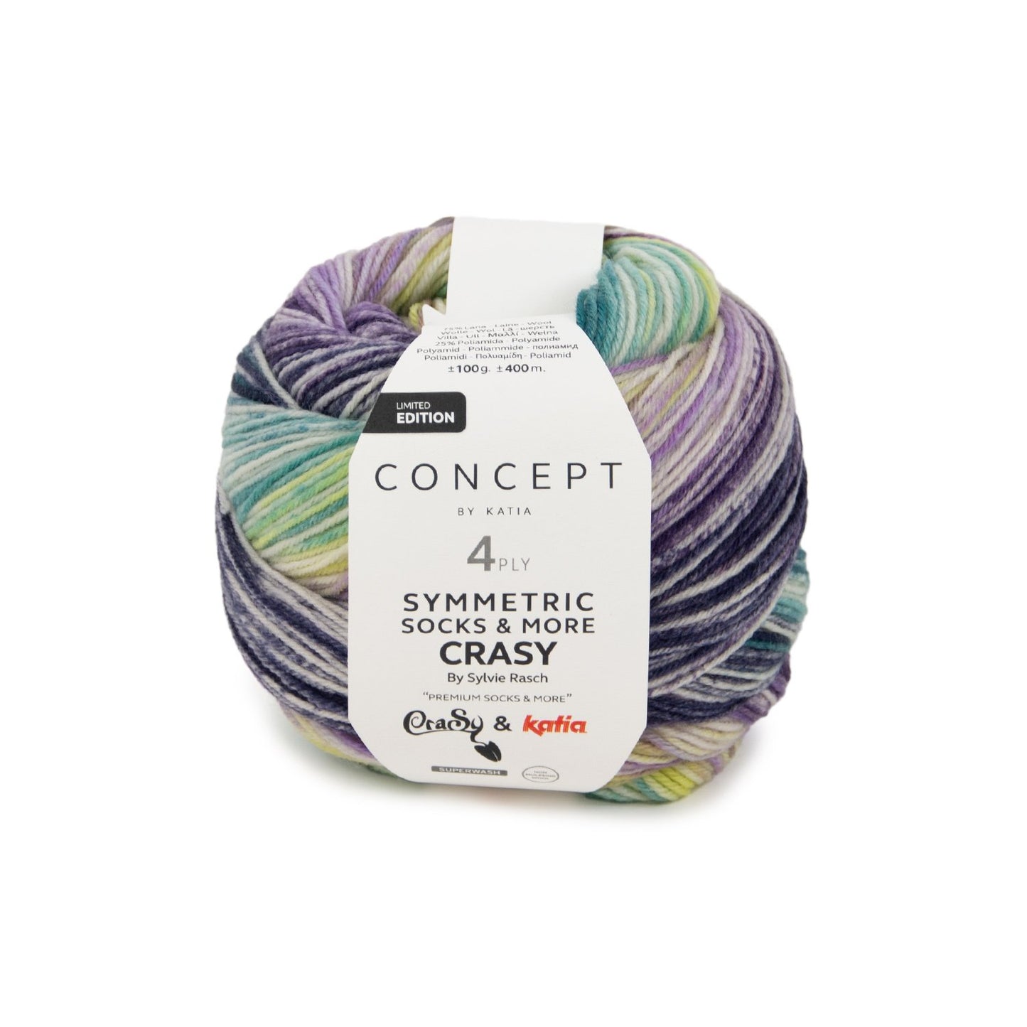 Katia Concept 4 Ply Symmetric Socks and More CraSy Mystery (101)