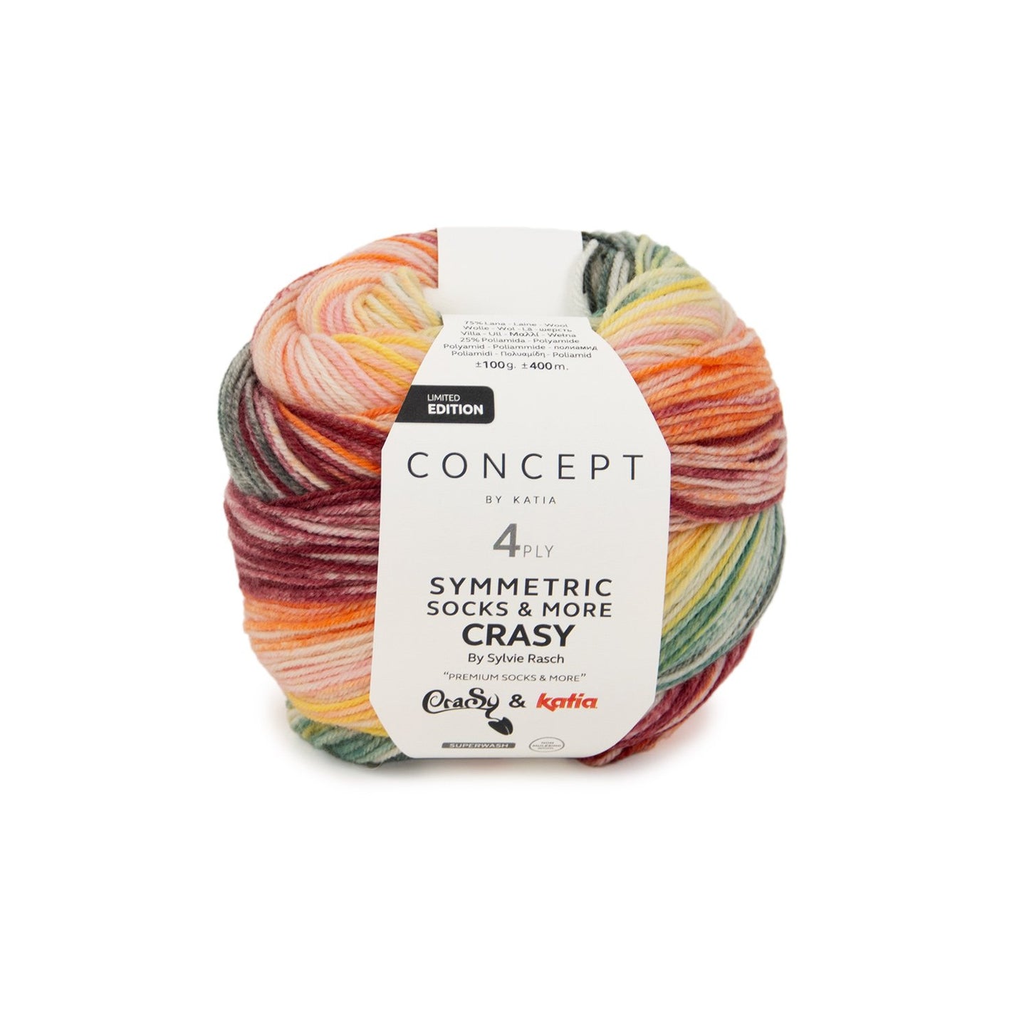 Katia Concept 4 Ply Symmetric Socks and More CraSy Punch (102)