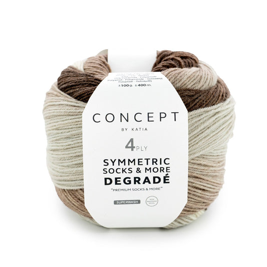 Katia Concept 4 Ply Symmetric Socks and More Degrade Brown (51)