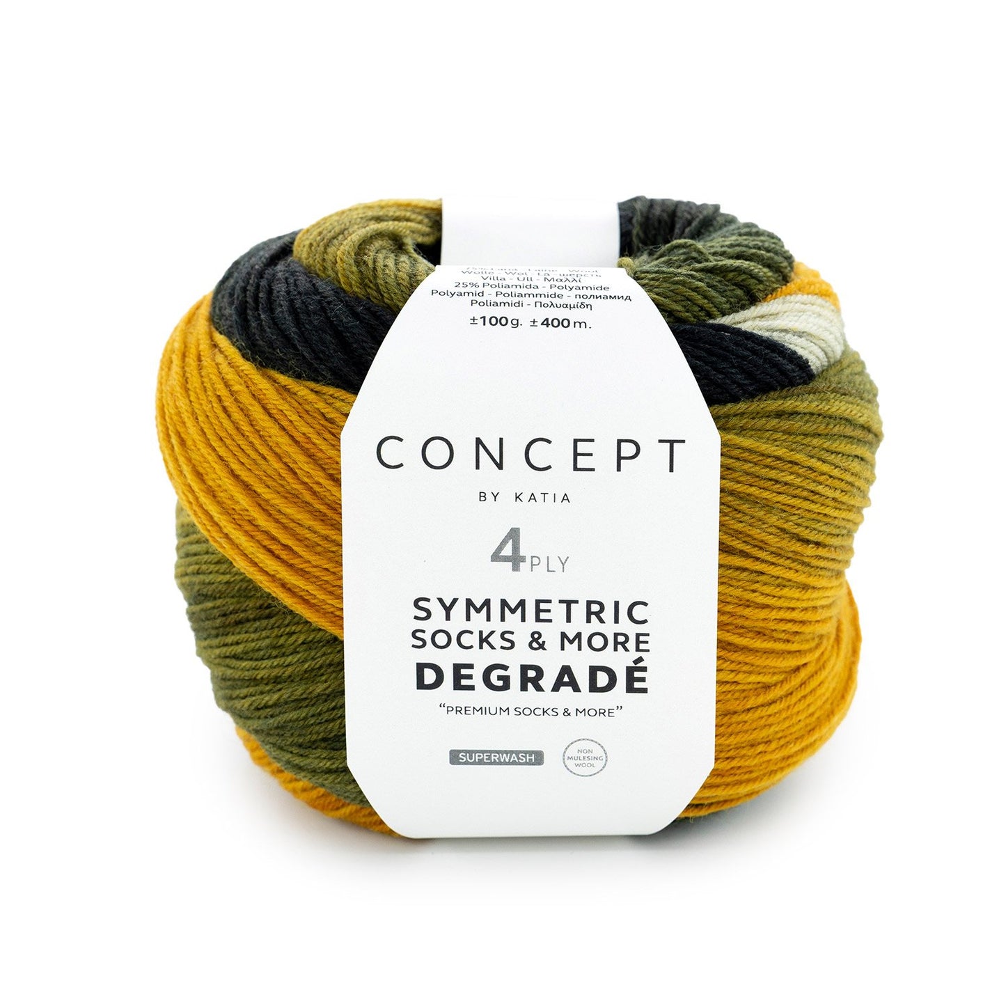 Katia Concept 4 Ply Symmetric Socks and More Degrade Ochre (54)