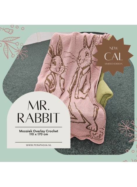 Mr. Rabbit Paasdeken Bruin/Roze 