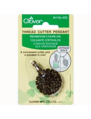 Clover Thread Cutter Pendant Old Gold