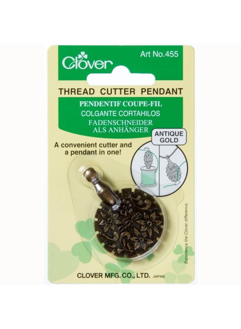 Clover Thread Cutter Pendant Old Gold