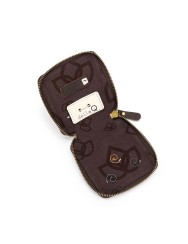 Della Q Canvas mini zip vierkant etui olijf