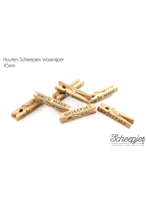 Wasknijper hout scheepjes 45 mm