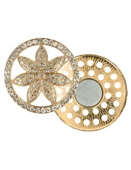 Magnetische broche bloem 45mm GOLD