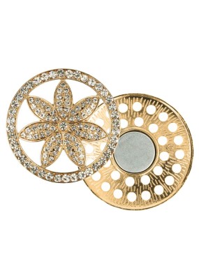 Magnetische broche bloem 45mm GOLD