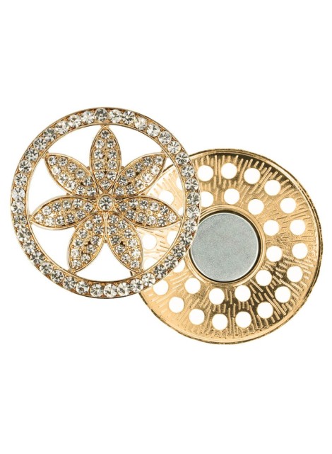 Magnetische broche bloem 45mm GOLD