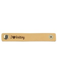 Durable Leren Label I Love Knitting 10 x 1.5 cm