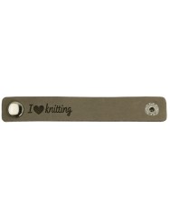 Durable Leren Label I Love Knitting 10 x 1.5 cm