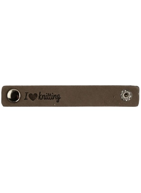 Durable Leren Label I Love Knitting 10 x 1.5 cm