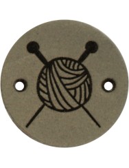 Durable Leren Label Knitting rond 2 cm