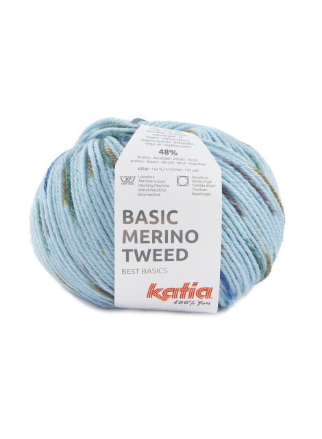 Katia Basic Merino Tweed Touch of Blue (407)