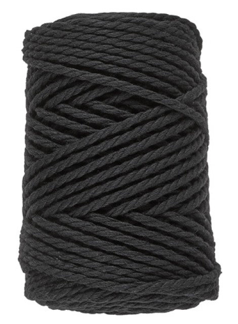 Lammy Yarns Macrame 8 (3mm) Black (001)