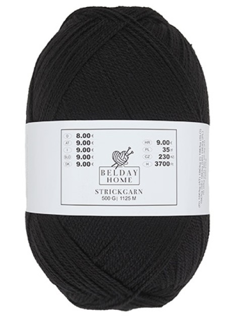 Schnellstrickgarn Zwart 001 (500 gram)