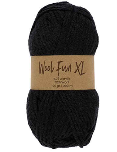 Lammy Yarns Wool Fun XL Black (024)