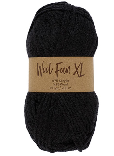 Lammy Yarns Wool Fun XL Black (024)