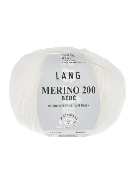 Lang Yarns Merino 200 Bebe White (0301)