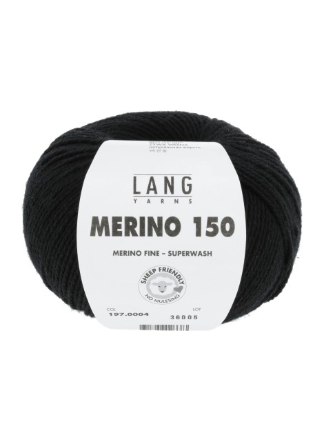 Lang Yarns Merino 150 Black (0004)