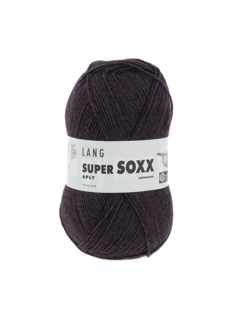 Lang Yarns Super Soxx 6 Ply Superwash UNI Aubergine (0080)