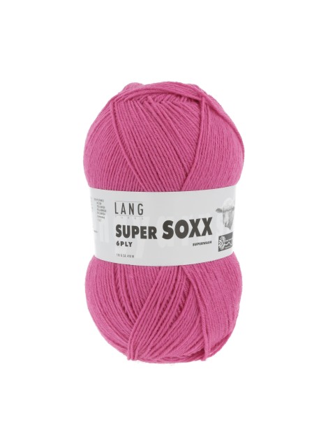 Lang Yarns Super Soxx 6 Ply Superwash UNI Hot Pink (0084)