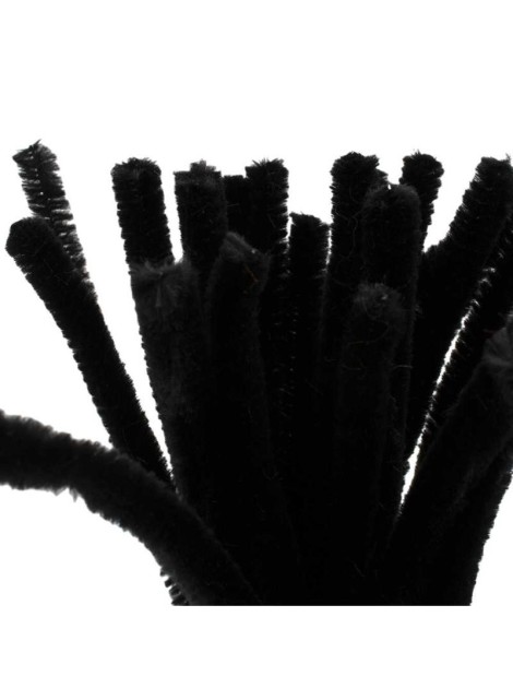 Chenilledraad / Chenille sticks Zwart 30 cm (20 Stuks)