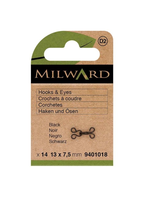 Milward Haken en ogen nr.1 zwart