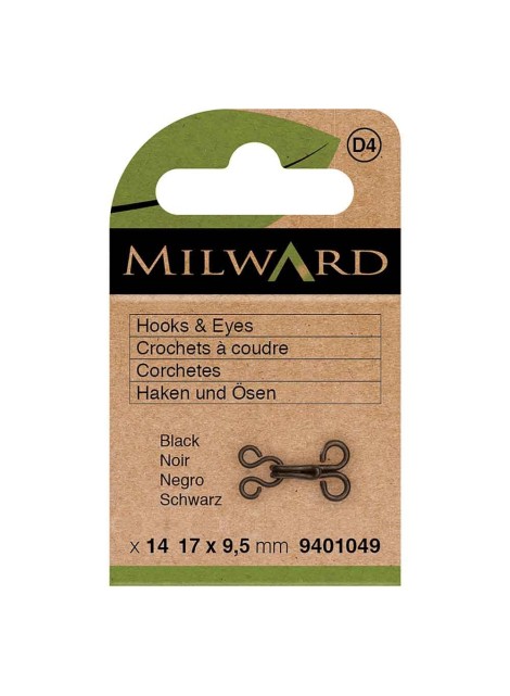 Milward Haken en ogen nr.3 zwart