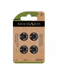 Milward Drukknopen 15 mm zwart