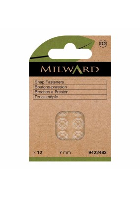 Milward Drukknopen 7 mm transparant