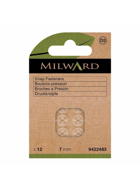 Milward Drukknopen 7 mm transparant