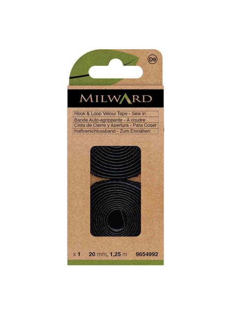 Milward Klittenband naaibaar zwart 20 mm