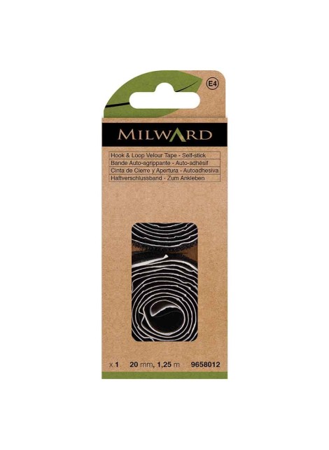 Milward Klittenband zelfklevend zwart 20 mm