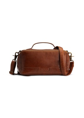 MUUD Cleo Handgemaakt leren schouder tas 23 x 13 x 11 cm - Rich Brown XMAS2023