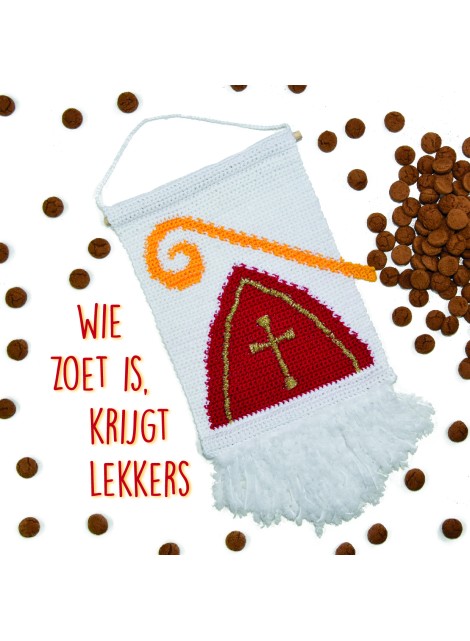 Wandhanger Sinterklaas (haakpatroon) 