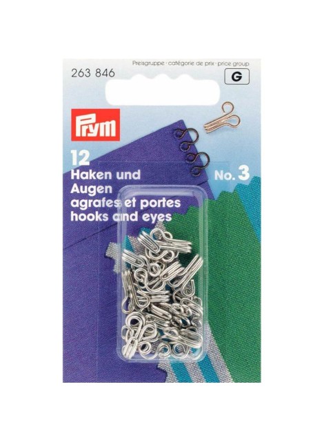 Prym Haken en ogen nr 3 zilver