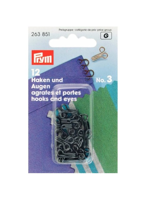 Prym Haken en ogen nr 3 zwart