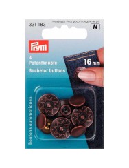 Prym Vrijgezellenknopen Octa 16 mm oud koper