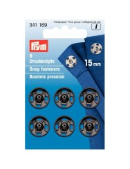 Prym Aannaaidrukknoop messing 15 mm zwart