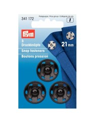 Prym Aannaaidrukknoop messing 21 mm zwart