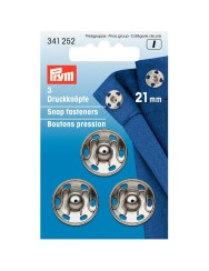 Prym Aannaaidrukknoop messing 21 mm zilver