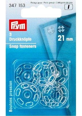 Prym Drukknopen 21 mm transparant 