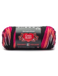 Red Heart Granny Square Black Carnation Code