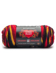 Red Heart Granny Square Black - Moody Cherry