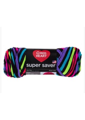 Red Heart Super Saver Neon Stripes